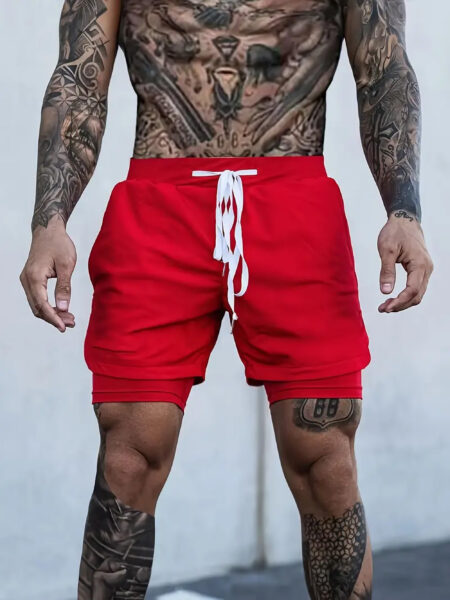 Solid 2 In 1 Shorts For Riding Sports Outdoor Fitness - Large Size